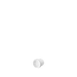 The image shows the Calaso PP Dropper DIN18 (RGB02D2B002-001). It features a sleek, cylindrical design with a white, ribbed screw cap attached to a clear glass pipette. The dropper is designed for precise dispensing of liquids and is compatible with DIN18 neck bottles. The overall appearance is clean and professional, suitable for various cosmetic or pharmaceutical applications.