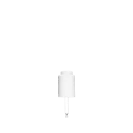 The image shows the "Calaso PP Dropper 18-415 (VPB07A3A001-001)" product. It is a plastic dropper bottle with a smooth, cylindrical body and a sleek, screw-on dropper cap. The dropper cap has a ribbed texture for easy grip and control during use. The dropper itself is designed to precisely dispense liquids, featuring a narrow nozzle. The bottle is clear, allowing the contents inside to be visible. The overall design is functional and minimalist.