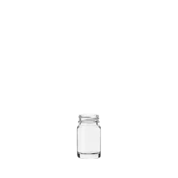 The image displays the Calaso 1.0oz Glass Jar by Glasmeister. The jar is cylindrical with a smooth, clear glass body allowing visibility of its contents. The lid is also clear, creating a seamless and elegant appearance. The overall design is minimalist and modern, suitable for various applications.