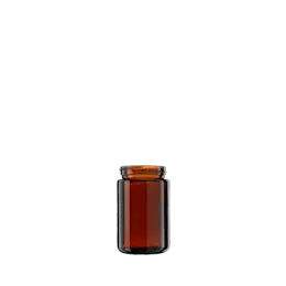 The image shows a clear glass container called the Calaso 3.4oz Glass Jar. It has a cylindrical shape with a smooth, transparent surface. The jar features a wide mouth opening and a flat base, making it suitable for various storage purposes. The simplicity and clarity of the jar highlight its versatility and functionality.