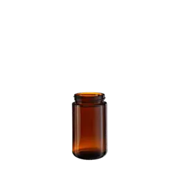 The image features the Glasmeister Calaso 5.1oz Glass Jar. The jar is cylindrical with a clear, transparent body, allowing the contents inside to be visible. It has a smooth, sleek surface and a wide opening at the top. The jar is accompanied by a matching lid, which is not shown in the image. This product is likely used for storing various items, such as cosmetics, food, or other small goods. The overall design is minimalist and modern.