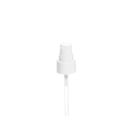 The image features the Calaso PP Pump 20/410 (FPB09A3C005.001). It is a white plastic pump dispenser with a cylindrical body and a smooth, rounded pump head. The pump is designed for dispensing liquids and has a standard 20/410 neck finish, making it suitable for attaching to various bottles. The overall design is sleek and functional, ensuring ease of use for end consumers.