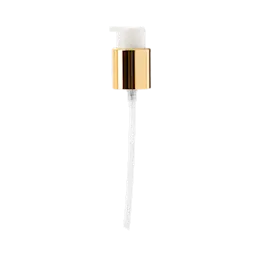 The image shows a Calaso PP Pump 24/410. The pump is a cylindrical dispensing mechanism with a smooth, white plastic finish. It includes a long, thin nozzle and a ribbed collar for secure attachment to a bottle or container. The pump mechanism appears to be designed for easy and efficient dispensing of liquids.