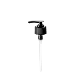 The image shows the Calaso PP Pump 28/410 FPB18A3C006-200. The product is a plastic pump dispenser, typically used for dispensing liquids such as soap or lotion. It features a smooth, cylindrical pump head and a long, slender dip tube designed to reach the bottom of the container to which it is attached. The pump is primarily white, with a sleek and functional design.