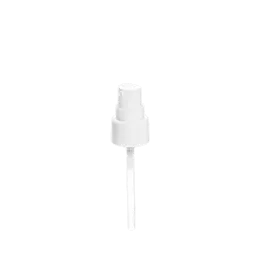 The image features the Calaso PP Pump 20/410 FPB09A3C008-001. It is a white plastic pump with a cylindrical body and a smooth, rounded pump head. The pump is designed to fit onto a bottle with a 20/410 neck finish, indicated by the threading at the base of the pump. The pump head appears to have a ribbed texture for grip and ease of use.