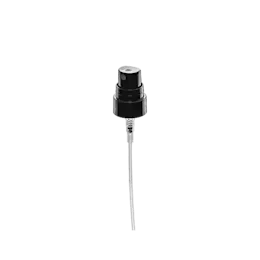 The image shows the Calaso PP Sprayer 18-400 FPB05A3B002-200. It is a white plastic spray nozzle with a ribbed screw-on cap designed to fit an 18-400 neck finish. The sprayer features a long, slender tube extending down from the nozzle, which is typically used to draw liquid up from a bottle for dispensing. The nozzle has a simple, ergonomic design with a small, rounded actuator that can be pressed to release the spray.