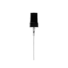 The image shows the "Calaso PP Sprayer 18-400 FPB05A3B002-200". It is a white plastic spray nozzle designed to fit a bottle with an 18-400 neck size. The sprayer features a ribbed texture for better grip, a long, slender dip tube extending downward, and a smooth, rounded actuator for easy pressing. The overall design is sleek and functional, suitable for dispensing liquids in a fine mist.