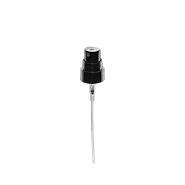 The image displays the Calaso PP Sprayer 18-400 FPB05A3B005. The sprayer features a white plastic pump head with a ribbed texture for grip and a clear plastic cap that fits snugly over the nozzle. The sprayer is designed to attach to a bottle with an 18-400 neck finish. The image shows the sprayer from a slightly angled perspective, highlighting its functional design and compact form.