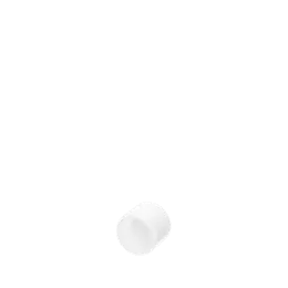 The image shows the Calaso PP Threaded Closure DIN18, a small, cylindrical plastic cap designed for sealing containers. The closure is white and features threading on the inner side to securely fasten to compatible containers. The exterior surface appears smooth, with a slightly rounded top.