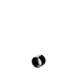 The image displays the Calaso PP Threaded Closure 18-400 (MCB05A1A001.200). It is a small, cylindrical, plastic screw cap designed for bottles or containers. The cap is primarily white and has a smooth, glossy finish. The threading is visible at the lower part of the cap, which allows it to securely fasten onto compatible bottles or containers. The overall design is simple and functional.