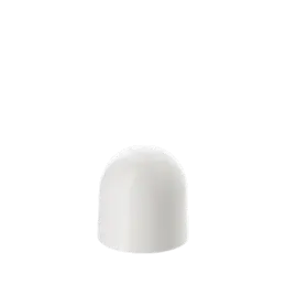 The image shows the Calaso PP Threaded Closure 45 Special, model HBB01A1B002-001. This product is a white, round plastic cap designed to fit securely onto bottles or containers with a threaded neck. The closure features a smooth, slightly domed top and ribbed sides for better grip during opening and closing. The overall design is simple and functional, ensuring a tight seal for the container.