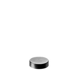 The image features the Calaso PP Threaded Closure 40-400 HBA25A1A001. It is a circular, white plastic cap designed for securely sealing containers. The cap has a smooth top surface and threaded sides that allow it to screw onto a compatible container. The overall design is simple and functional, suitable for various types of packaging.