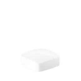 The image shows the Calaso PP Threaded Closure 54 Special HPA01A1A001-001. This is a round, white plastic cap designed to fit onto a container with a threaded neck. The closure has a smooth, slightly glossy surface with a flat top and ribbed edges for easy grip. The threading on the inside of the cap is visible, indicating how it securely attaches to a bottle or jar.