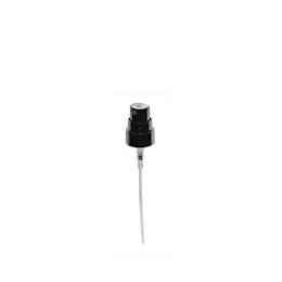 The image showcases the Calaso PP Sprayer 18-400 (FPB05A3B001-200). The sprayer features a white plastic body with a ribbed collar for a secure grip. The nozzle is designed for fine mist spraying, and the dip tube extends from the sprayer for easy insertion into a compatible bottle. The overall design is sleek and functional, suitable for various liquid products.
