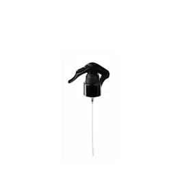 The image shows the Calaso PP Sprayer 24/410. It features a white plastic spray nozzle with a ribbed texture for better grip, attached to a transparent plastic tube. The nozzle has a small opening for spraying liquids and a larger flat surface on the top that can be pressed to activate the spray mechanism. The overall design is simple and functional, suitable for various liquid dispensing needs.