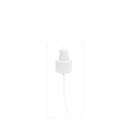 The image features the Calaso PP Sprayer 24/410. The product is a plastic spray nozzle attached to a ribbed collar. The nozzle is designed for easy pressing and features a small opening at the top for dispensing liquid. The ribbed collar ensures a secure grip for attaching the sprayer to a bottle. The sprayer is predominantly white, with a sleek and functional design suitable for various liquid dispensing needs.