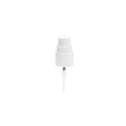 The image shows the Calaso PP Sprayer 24/410. It is a white plastic spray pump with a ribbed texture on the collar for grip, and it appears to have a smooth actuator. The sprayer is designed for attaching to bottles and includes a clear plastic overcap to protect the nozzle. The sprayer's tube extends downward, indicating it is intended for dispensing liquid products. The overall design is simple and functional.
