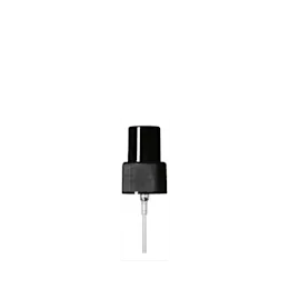 The image showcases the Calaso PP Sprayer 24/410. It is a white plastic spray nozzle with a ribbed texture on the collar for easy gripping and twisting. The sprayer features a translucent plastic tube extending from the nozzle, designed to reach the bottom of the container it is attached to. The nozzle has a simple, streamlined design with a small, rounded spray head.
