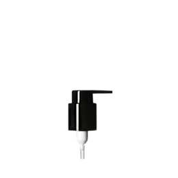 The image shows a white plastic pump dispenser with a ribbed collar and a smooth pump head. The product name is "Calaso PP Pump 24-410." The pump is designed for dispensing liquids, typically used for personal care or household products. The overall design is sleek and functional, with a standard size that fits most bottles with a 24-410 neck finish.