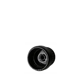 The image shows a Calaso PP Threaded Closure DIN18. It is a small, cylindrical cap made of polypropylene, featuring threading on the inside to secure it tightly onto a compatible container. The closure is designed in a simple, functional style and is typically used for sealing bottles or containers to prevent leakage.