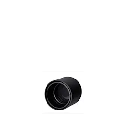 The image shows a Calaso PP Threaded Closure DIN18, a small, cylindrical plastic cap designed for sealing containers. The closure is white in color and features fine threading on the interior to ensure a secure fit. The exterior of the cap is smooth with slight ridges at the edge for easy gripping and twisting.