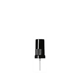 The image shows a Calaso PP Sprayer DIN18. The sprayer features a sleek, cylindrical design with a clear, transparent body and a white spray nozzle. The nozzle is attached to a white collar that fits securely around the neck of the bottle. The overall design is simple and functional, suitable for dispensing liquids in a controlled manner.