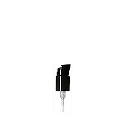 The image shows the Calaso PP Pump 24/410 ABB15A3C001, a plastic pump dispenser. The pump is primarily white with a smooth, cylindrical body. It features a ribbed collar for easy grip and twisting. The nozzle is slightly angled, designed for efficient dispensing of liquids when pressed. The pump's design is clean and simple, suitable for various bottles and containers.