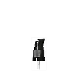 The image shows the Calaso PP Pump DIN18. It features a sleek, cylindrical pump design with a smooth, white finish. The pump head is ergonomically shaped for easy use and is connected to a long, slender dip tube. The overall appearance is clean and modern, suitable for dispensing various liquid products.
