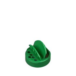 The image shows the MRP Solutions PP Flip-Top Cap 63-485. The cap is white, made of polypropylene, and features a flip-top mechanism for easy opening and closing. The cap has a smooth surface and a circular shape with a diameter suitable for containers with a 63-485 neck finish. The flip-top lid is hinged on one side, allowing for secure reclosure.