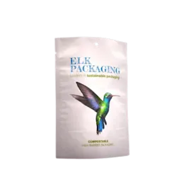The image shows the Elk Packaging 20.0oz Paper Standup Pouch. The pouch is made of a light brown kraft paper material and features a wide, flat base that allows it to stand upright. The front of the pouch is plain without any branding or labels, highlighting its simple, natural appearance. The top of the pouch has a resealable zipper closure to keep contents secure and fresh.