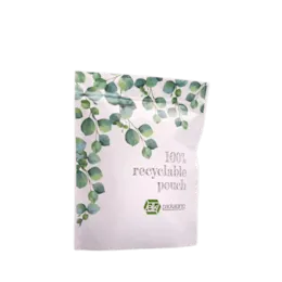 The image shows the Elk Packaging 20.0oz Paper Standup Pouch Recyclable. It is a brown, kraft paper stand-up pouch with a resealable zip closure at the top. The front surface of the pouch is plain with no visible branding or labels, highlighting its natural paper texture. The pouch is designed to stand upright on its own, providing a clear view of its shape and structure.