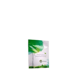 The image shows a 4.0oz PE Standup Pouch from Elk Packaging. The pouch is designed with a smooth, matte white exterior and a transparent front panel that allows the contents to be visible. The pouch has a flat bottom, enabling it to stand upright, and features a resealable zipper closure at the top. There are no labels or branding on the pouch, making it suitable for various packaging needs.