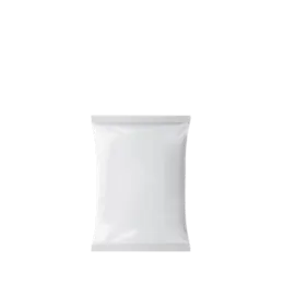 The image displays the Elk Packaging 8.0oz Paper Pillow Pouch, Compostable. The pouch is primarily white with a clean, minimalist design. It has a pillow-like shape and appears to be made of paper material. The front of the pouch is blank, providing ample space for branding or labeling. The pouch is designed to stand up on a flat surface, making it suitable for various packaging needs.