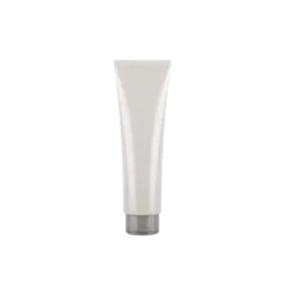 The image shows the EXpack 13.5oz PE Tube. This product is a cylindrical, squeezable tube designed for packaging. The tube appears to be white and opaque with a smooth surface. It features a flat, circular screw-on cap at the bottom, which allows for easy dispensing of the contents. The overall design is sleek and functional, suitable for storing and dispensing a variety of products such as creams, lotions, or gels.