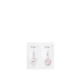 The image depicts the Expack 0.02oz PP Standup Pouch Mono - UniFlat_Tandem 0.5ml. This is a small, clear, and flat plastic pouch designed to stand upright. The pouch has a smooth surface with a sealed top edge and a bottom fold that allows it to expand and stand on its own. The material appears to be durable and flexible, suitable for packaging small quantities of liquid or gel products. The overall design is simple and functional.