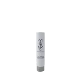 Image of an EXpack 5.1oz PE Tube. The tube is cylindrical with a smooth surface, featuring a glossy finish. It is primarily white with a printed design that includes text and graphics. The cap of the tube is flat and likely screw-on, matching the overall sleek and modern look of the product. The tube appears to be designed for containing and dispensing various types of creams, lotions, or gels.