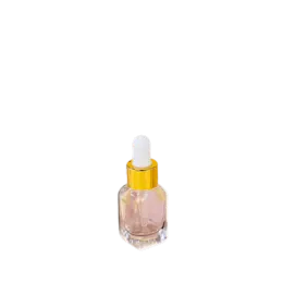 0.34oz/10ml Glass Cosmetic Dropper Bottle with Heavy Base, Gold Metallic Collar & Bulb Dropper