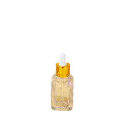 1.7oz/50ml Glass Cosmetic Dropper Bottle with Heavy Base, Gold Metallic Collar & Bulb Dropper