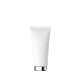 The image shows a Burhani Packaging Solutions 2.4oz PE Tube ABL Round with a capacity of 70 ml. The tube is cylindrical and predominantly white, featuring a smooth and glossy surface. The cap is also white and has a flat top with a slight overhang, typical of screw-on caps. There are no visible labels or text on the tube itself in the image. The overall design is sleek and minimalistic, suitable for a variety of products such as cosmetics or lotions.