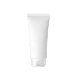 The image shows a Burhani Packaging Solutions 6-8oz PE Tube ABL Round, 200 ml. The tube is white with a glossy finish, featuring a cylindrical shape that tapers slightly towards the bottom. It has a smooth surface with no visible text or branding. The cap is a flip-top type in a matching white color, designed to provide a secure closure. The overall design is simple and clean, suitable for holding cosmetic or personal care products.