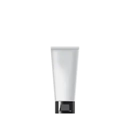 The image shows the Burhani Packaging Solutions 0.3oz PE Tube ABL Oval, 7.5 ml. The tube is predominantly white with a smooth, glossy finish. It is an oval-shaped container with a small, screw-on cap at the top. The packaging is sleek and compact, designed for easy handling and dispensing of its contents. There are no visible labels or markings on the tube.