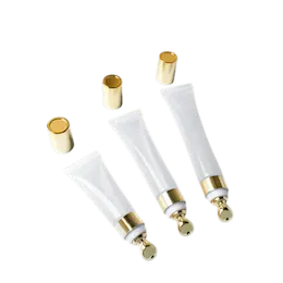 The image shows a Burhani Packaging Solutions 0.9oz PE Tube ABL Oval. The tube is white with a smooth, glossy finish and features a flat, oval-shaped body. It has a small, circular screw cap at the top, which is also white. The overall design is sleek and minimalist, suitable for holding various products such as creams or gels.