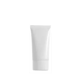 The image shows the Burhani Packaging Solutions 2.7oz PE Tube ABL Oval, 80 ml. The tube is white with a smooth, glossy surface and has an oval shape. The cap is a matching white and is rounded, providing a sleek and uniform appearance. There is no visible branding or labeling on the tube in the image. The overall design is simple and clean, suitable for various cosmetic or personal care products.