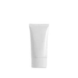 The image shows a 3.0oz PE Tube ABL Oval by Burhani Packaging Solutions. The tube is white with a smooth, glossy finish and features an oval shape. It has a clear, flip-top cap at one end that allows for easy dispensing of the product inside. The overall design is sleek and minimalistic, suitable for packaging various personal care or cosmetic products.