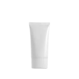 The image displays the Burhani Packaging Solutions 3.7oz PE Tube ABL Oval. The tube has a sleek, oval shape and features a predominantly white color with a glossy finish. It appears to have a simple, clean design with no visible text or graphics on the surface. The cap is located at the bottom of the tube, designed for easy dispensing.