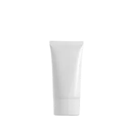 The image shows the Burhani Packaging Solutions 2.4oz PE Tube ABL Oval, a cylindrical, white plastic tube with a smooth, glossy surface. The tube has an oval-shaped cross-section and a white screw-on cap at the top. The tube is plain without any labels or markings.