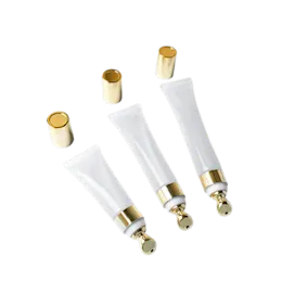 Image of Burhani Packaging Solutions 0.5oz PE Tube PBL Round. The product is a small, cylindrical, white plastic tube with a smooth surface. The tube has a screw-on cap at the top, also in white, which is designed for easy dispensing of the product inside. The tube is likely used for packaging small quantities of creams, gels, or other cosmetic and personal care products.