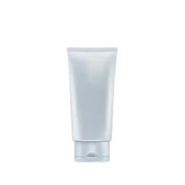 The image shows a Burhani Packaging Solutions 3.9oz PE Tube PBL Oval (115 ml). The tube is predominantly white with a smooth, glossy surface. It has a sleek, oval shape with a flat cap at the bottom. The cap appears to be a snap-on type, designed for easy opening and closing. The overall design is minimalistic and modern, suitable for various cosmetic or personal care products.