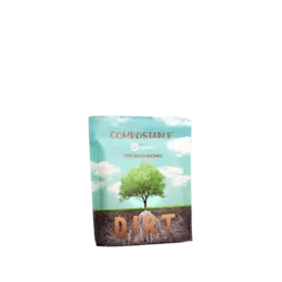 The image shows the Elk Packaging 16.0oz Flat Compostable Pouch. The pouch is a flat, rectangular-shaped package with a transparent front, allowing the contents inside to be visible. The back of the pouch appears to be opaque and features a minimalist design. The top of the pouch has a resealable zip lock closure, ensuring the contents stay fresh. The overall appearance is clean and modern, suitable for various types of food or other products.