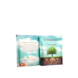 The image shows the ELK Packaging 16.0oz Flat Compostable Pouch. The pouch is a flat, rectangular bag designed for packaging purposes. It appears to be made of a material with a natural, light brown color. The top of the pouch includes a resealable zipper closure, and the overall design is simple and functional, without any additional decorations or branding visible in the image.